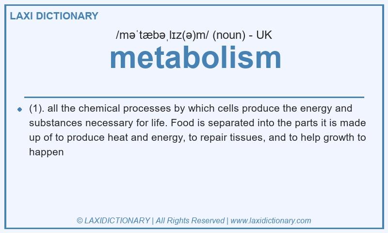 Definition metabolism in British English