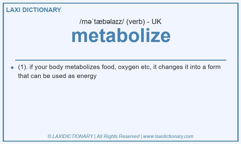 Definition metabolize in British English