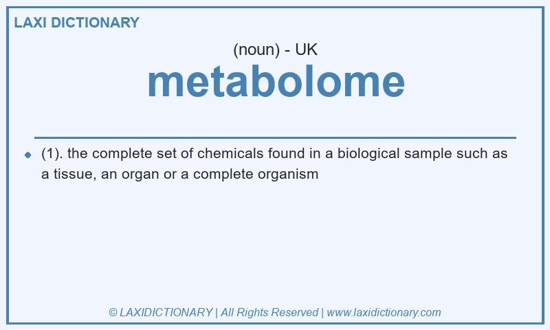 Definition metabolome in British English