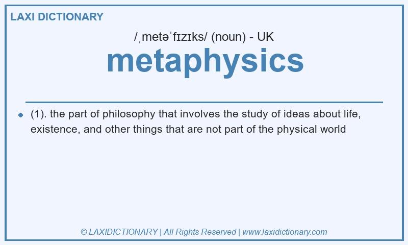 Definition metaphysics in British English
