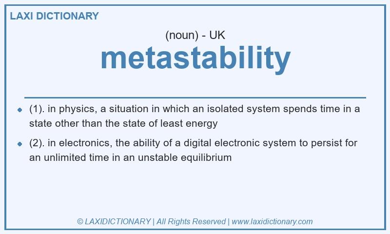 Definition metastability in British English