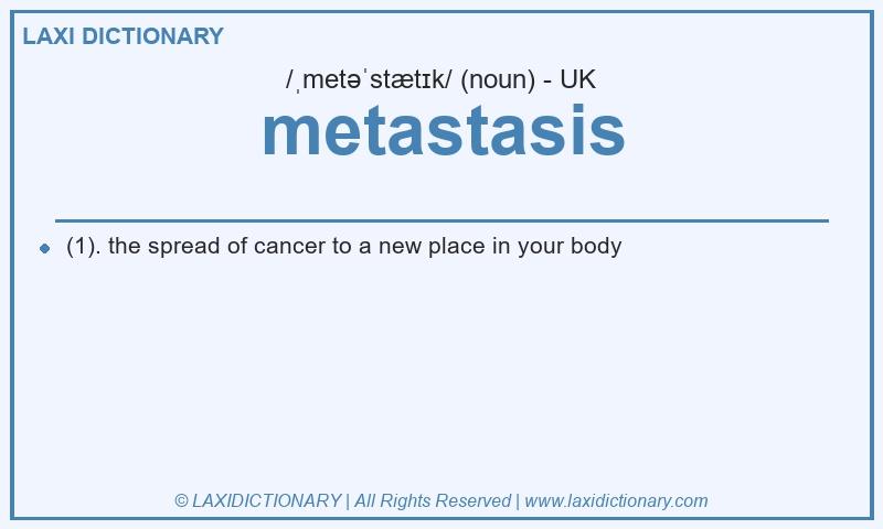 Definition metastasis in British English