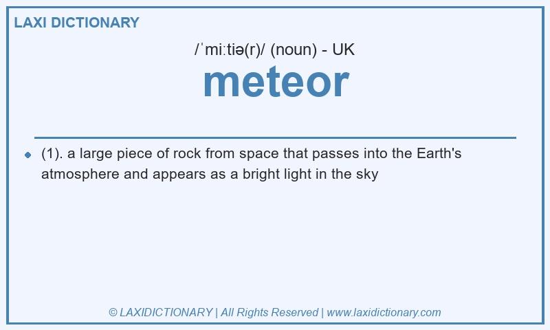 Definition meteor in British English