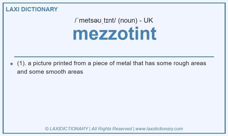 Definition mezzotint in British English