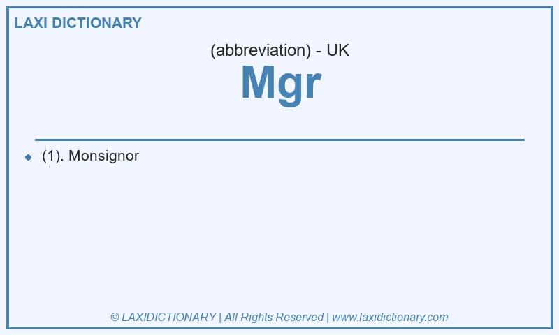 Definition Mgr in British English