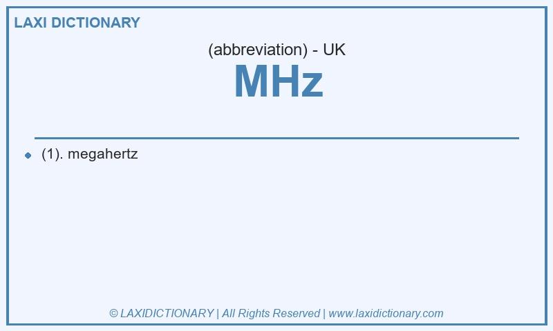 Definition MHz in British English