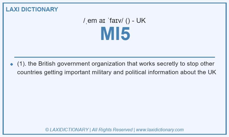 Definition MI5 in British English