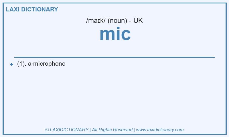 Definition mic in British English