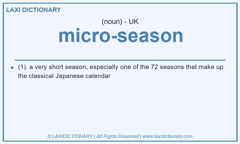 Definition micro-season in British English