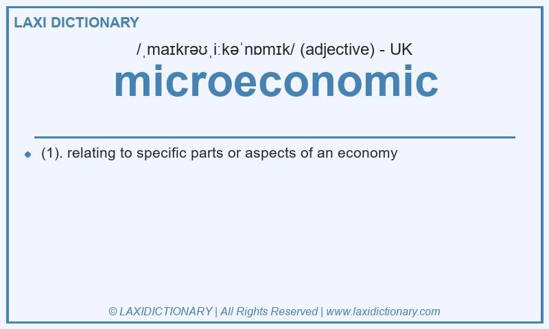 Definition microeconomic in British English