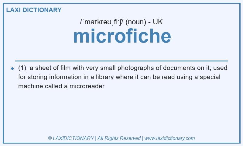 Definition microfiche in British English
