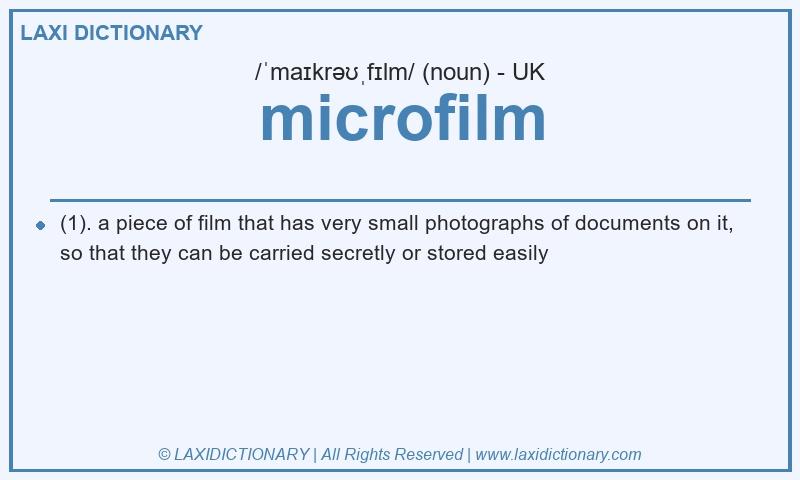 Definition microfilm in British English