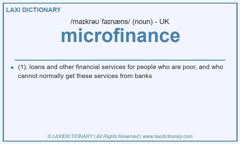 Definition microfinance in British English