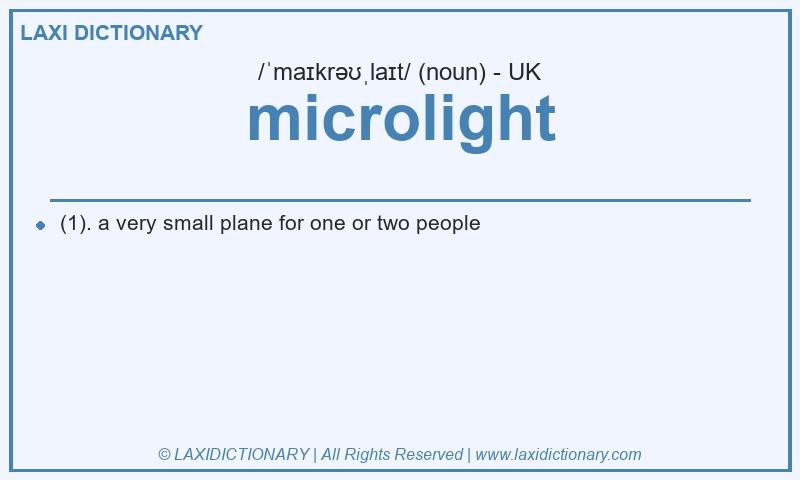 Definition microlight in British English