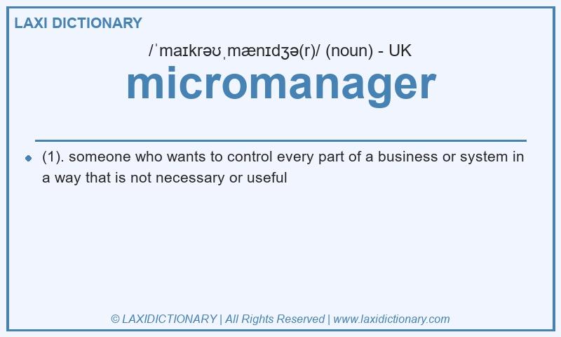 Definition micromanager in British English