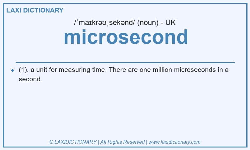 Definition microsecond in British English