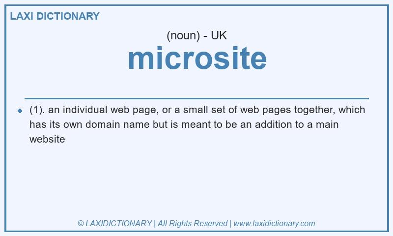 Definition microsite in British English