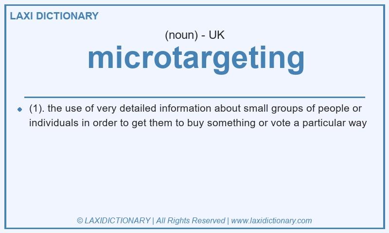 Definition microtargeting in British English