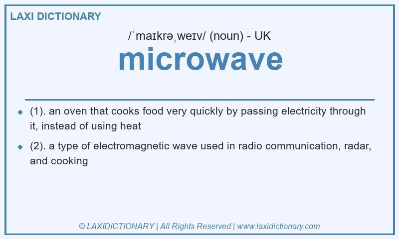 Definition microwave in British English