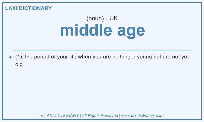 Definition middle age in British English