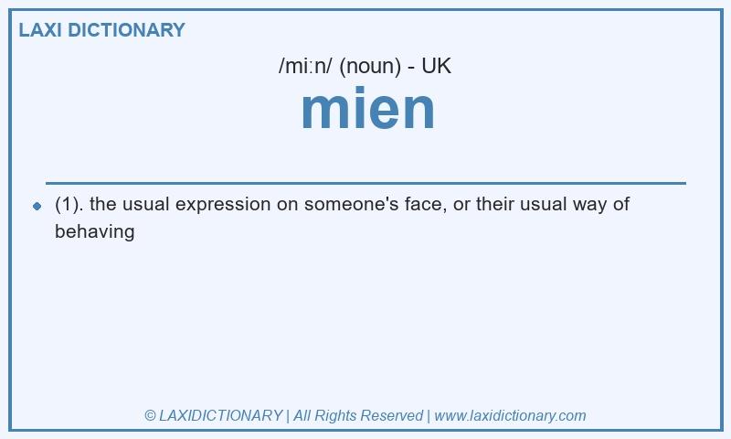 Definition mien in British English