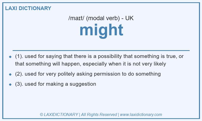 Definition might in British English