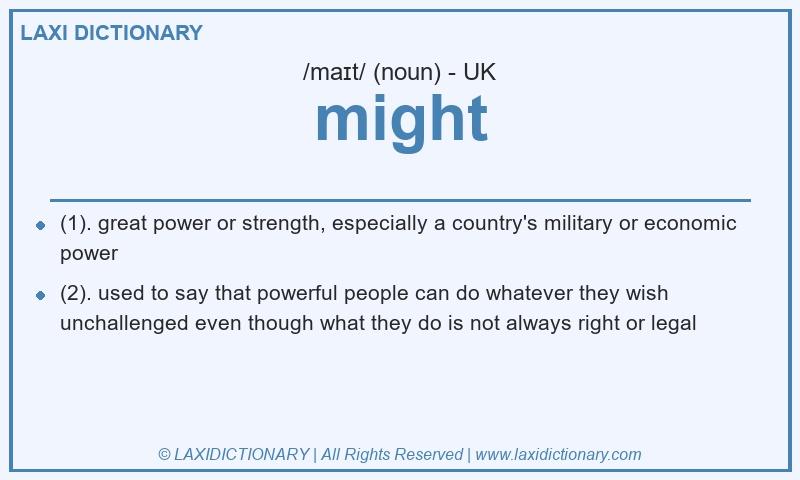 Definition might in British English