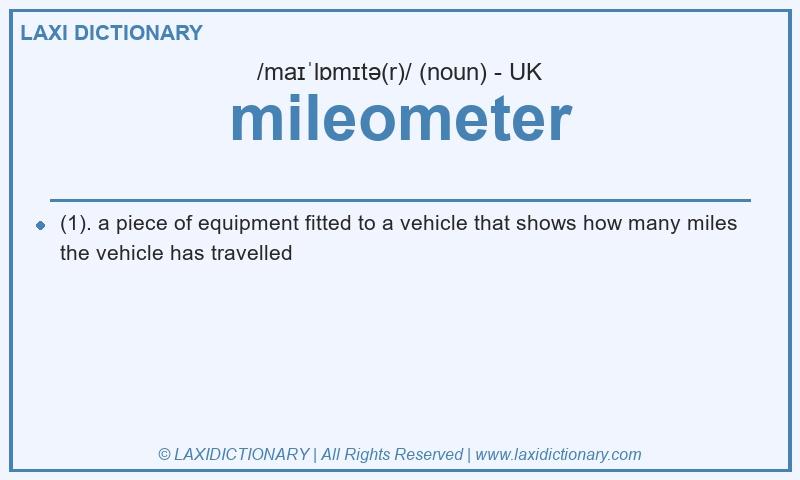 Definition mileometer in British English