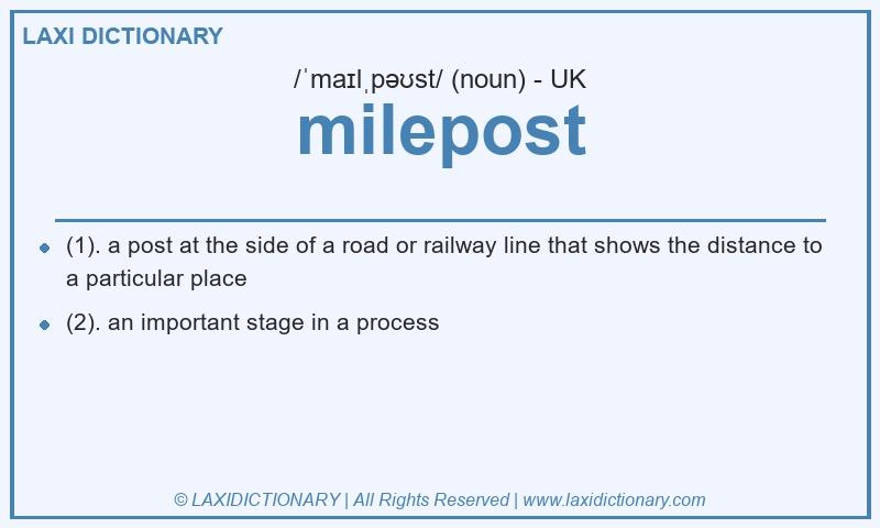 Definition milepost in British English