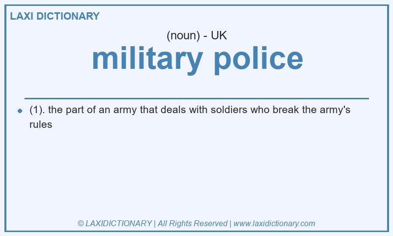 Definition military police in British English