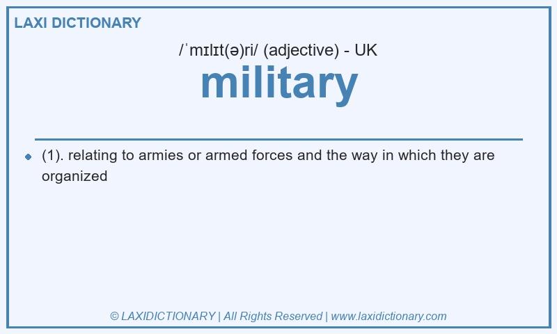 Definition military in British English
