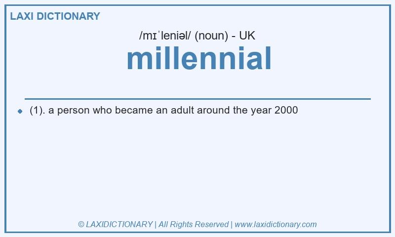 Definition millennial in British English