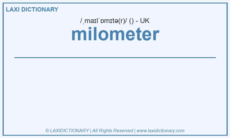 Definition milometer in British English