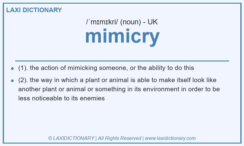 Definition mimicry in British English