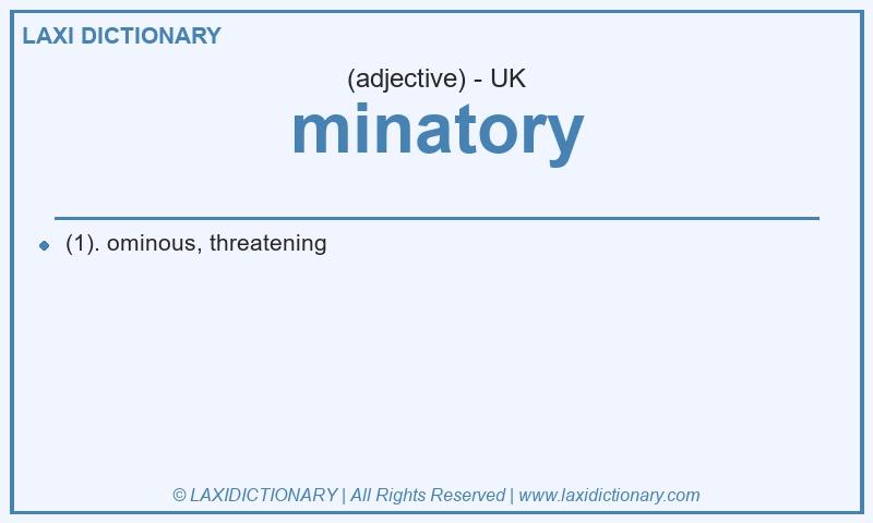 Definition minatory in British English