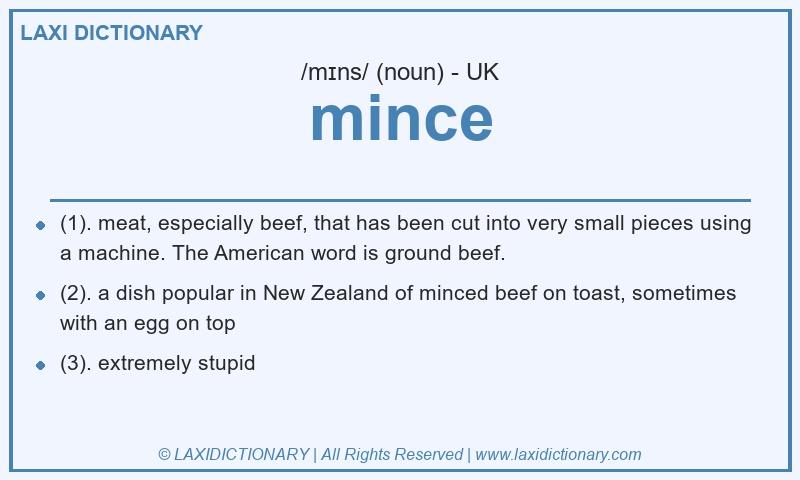 Definition mince in British English