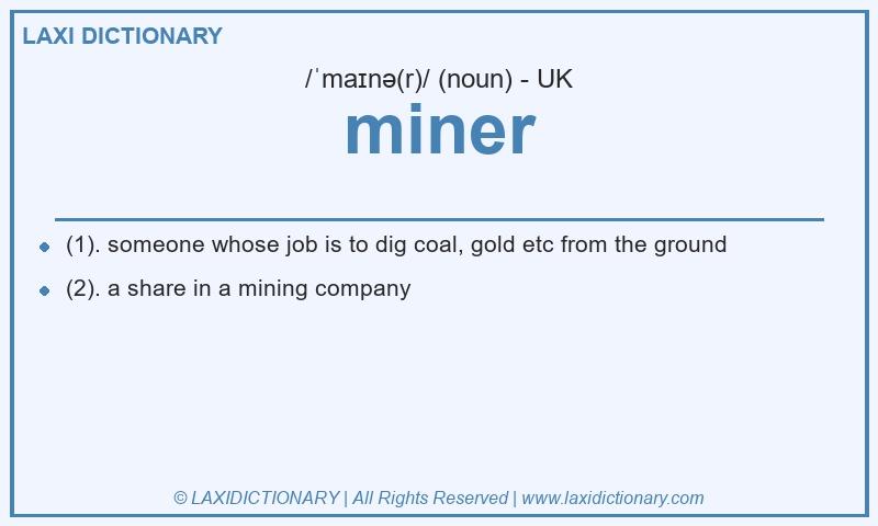 Definition miner in British English