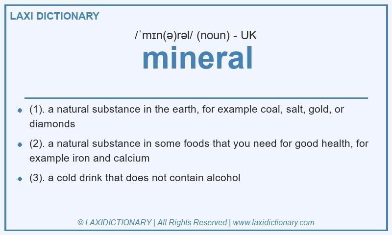 Definition mineral in British English