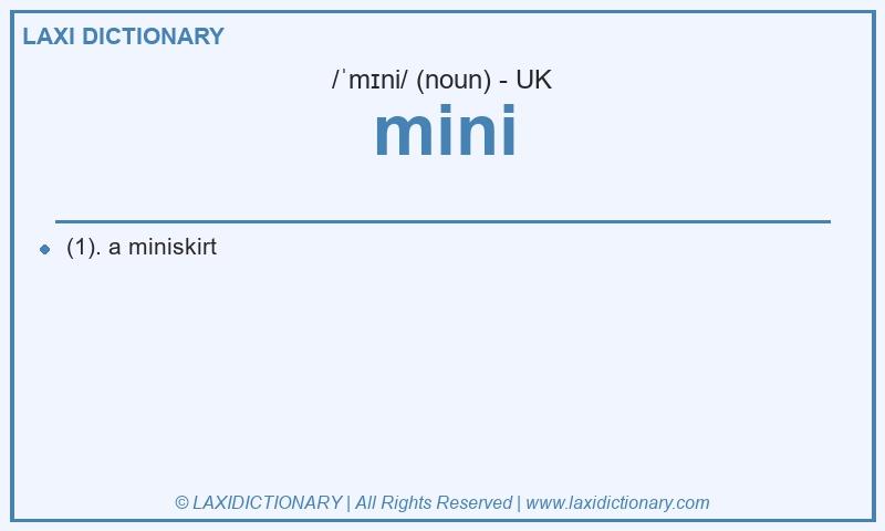 Definition mini in British English