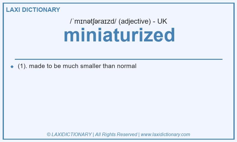 Definition miniaturized in British English