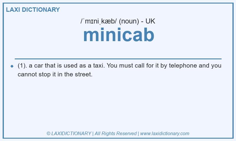 Definition minicab in British English