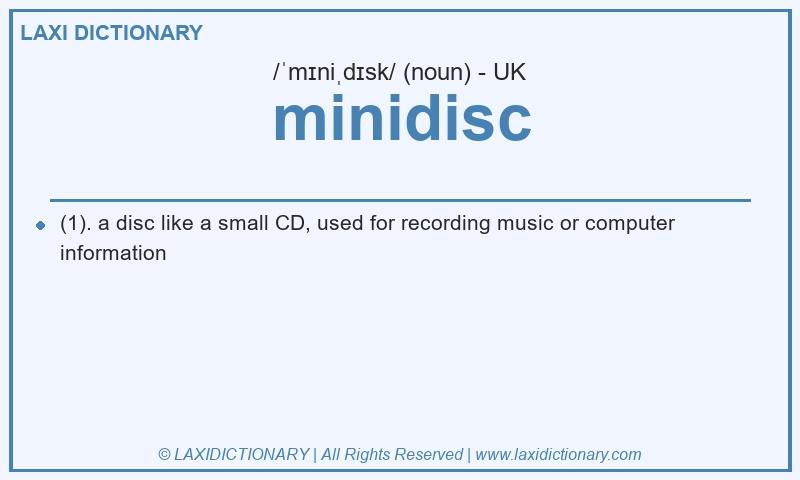 Definition minidisc in British English