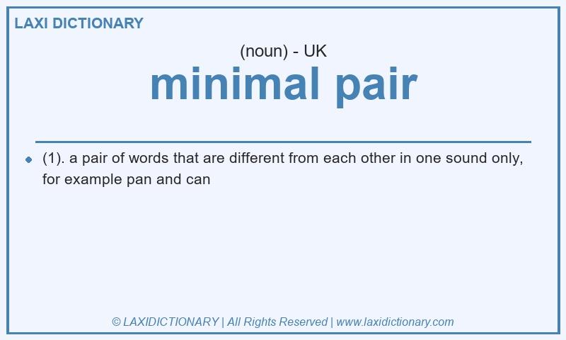 Definition minimal pair in British English