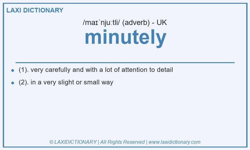 Definition minutely in British English