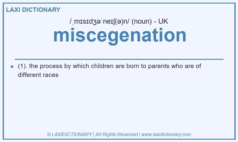 Definition miscegenation in British English
