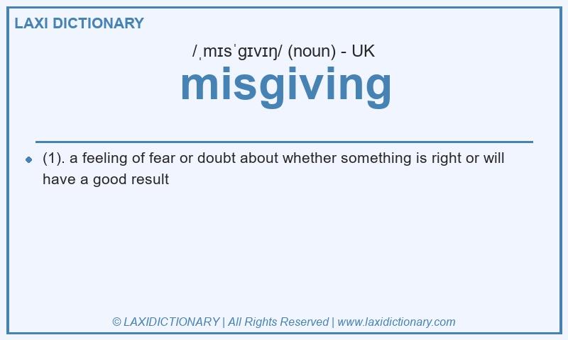 Definition misgiving in British English