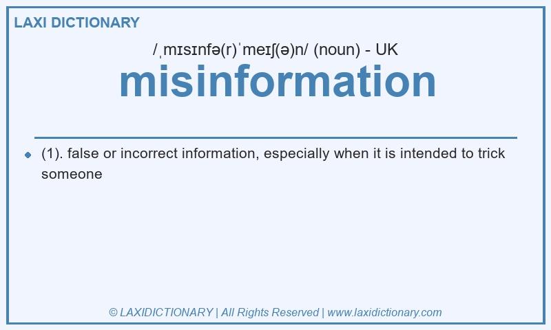 Definition misinformation in British English