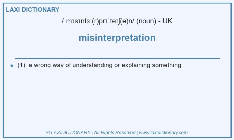 Definition misinterpretation in British English
