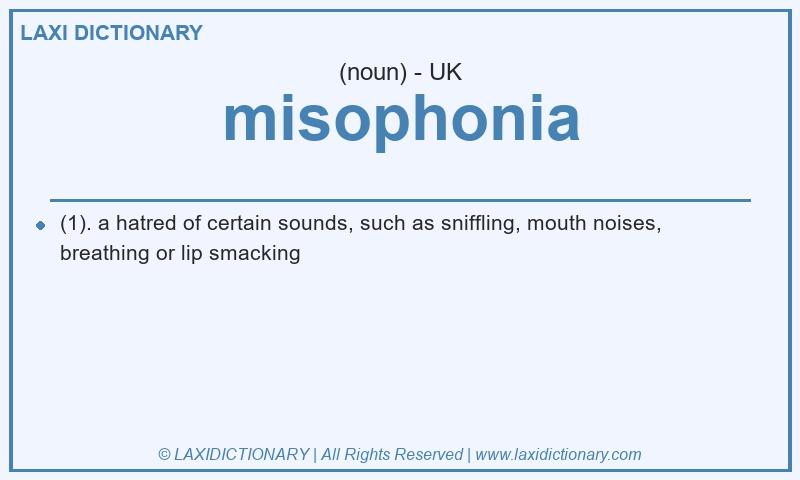 Definition misophonia in British English