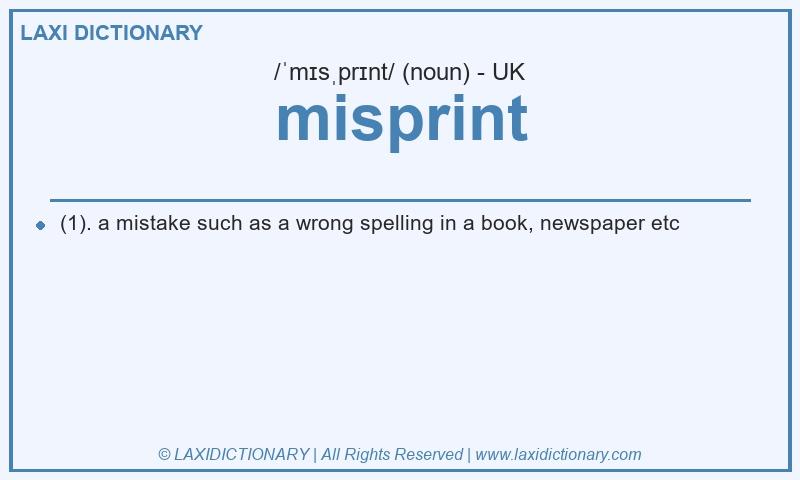 Definition misprint in British English